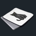 Schwarze Katze Laptopschutzhülle<br><div class="desc">Handgemalte Schwarzkatze</div>