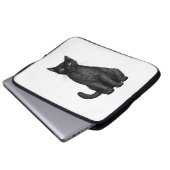 Schwarze Katze Laptopschutzhülle (Vorne Knopf)