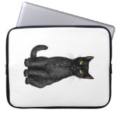 Schwarze Katze Laptopschutzhülle (Vorderseite)