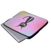 Schwarze Katze Laptopschutzhülle (Vorne Knopf)