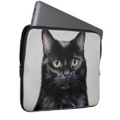 Schwarze Katze Laptopschutzhülle (Vorne Rechts)