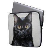 Schwarze Katze Laptopschutzhülle (Vorderseite Links)