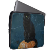 Schwarze Katze Laptopschutzhülle (Vorne Rechts)