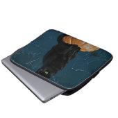 Schwarze Katze Laptopschutzhülle (Vorne Knopf)