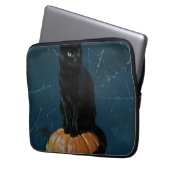 Schwarze Katze Laptopschutzhülle (Vorderseite Links)