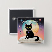 Schwarze Katze - Lass uns es uns gemütlich machen Button (Vorne & Hinten)