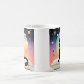 Schwarze Katze - Lass uns es uns gemütlich machen Kaffeetasse (Mittel)