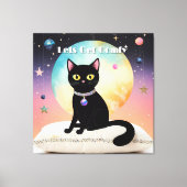 Schwarze Katze - Lass uns es uns gemütlich machen Leinwanddruck (Vorderseite)