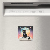 Schwarze Katze - Lass uns es uns gemütlich machen Magnet (In Situ (Geschirrspüler))