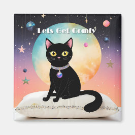 Schwarze Katze - Lass uns es uns gemütlich machen Magnet