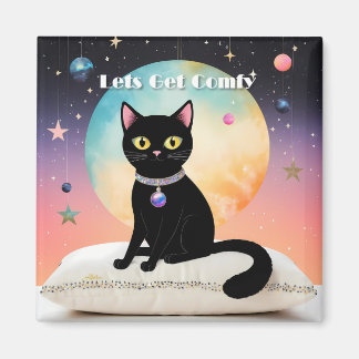 Schwarze Katze - Lass uns es uns gemütlich machen Magnet