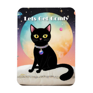 Schwarze Katze - Lass uns es uns gemütlich machen Magnet