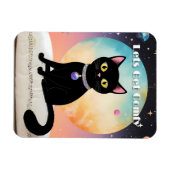 Schwarze Katze - Lass uns es uns gemütlich machen Magnet (Horizontal)