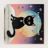 Schwarze Katze - Lass uns es uns gemütlich machen Puzzle (Horizontal)