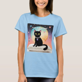 Schwarze Katze - Lass uns es uns gemütlich machen T-Shirt