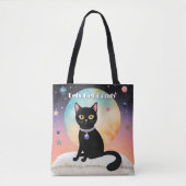 Schwarze Katze - Lass uns es uns gemütlich machen Tasche (Vorderseite)