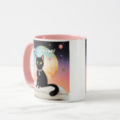 Schwarze Katze - Lass uns es uns gemütlich machen Tasse (Vorderseite Links)