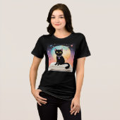 Schwarze Katze - Lass uns es uns gemütlich machen Tri-Blend Shirt (Vorderseite voll)
