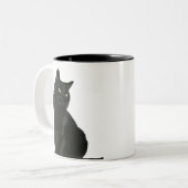 Schwarze Katze Lau Tasse (Vorderseite Links)