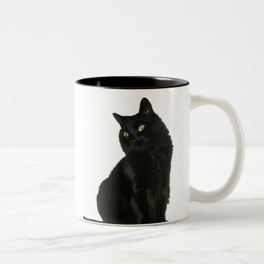 Schwarze Katze Lau Tasse (Rechts)