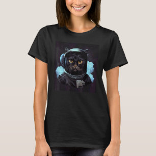 Schwarze Katze Laufender Raum T-Shirt