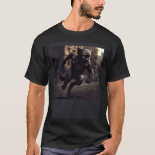 Schwarze Katze läuft Videospiele 1 T-Shirt
