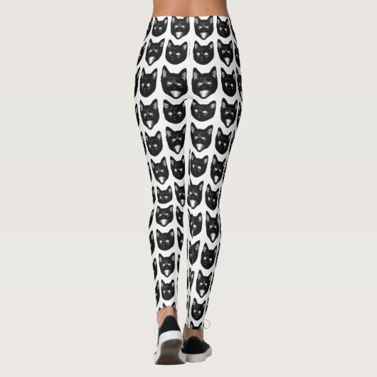 Schwarze Katze Leggings (Rückseite)