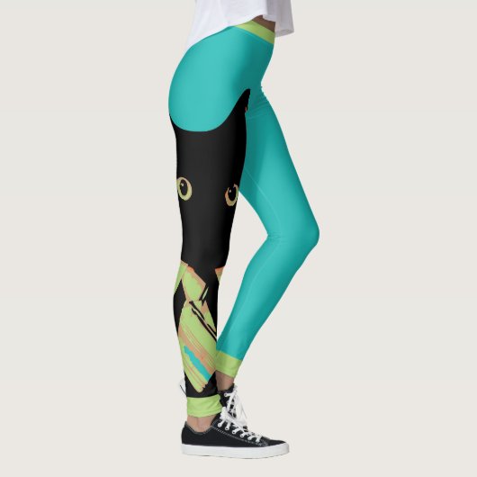 Schwarze Katze Leggings (Rechts)