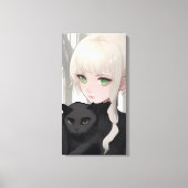 Schwarze Katze Leinwanddruck (Vorderseite)
