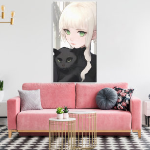 Schwarze Katze Leinwanddruck