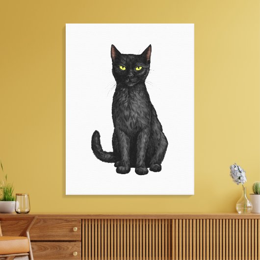 Schwarze Katze Leinwanddruck (Insitu (Wohnzimmer))