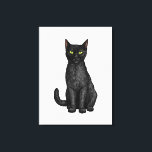 Schwarze Katze Leinwanddruck<br><div class="desc">Handgemalte Schwarzkatze</div>