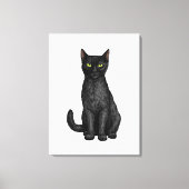 Schwarze Katze Leinwanddruck (Vorderseite)