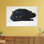 Schwarze Katze Leinwanddruck (Insitu (Wohnzimmer))
