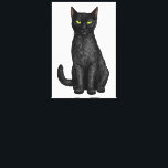 Schwarze Katze Leinwanddruck<br><div class="desc">Handgemalte Schwarzkatze</div>