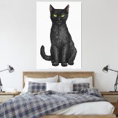 Schwarze Katze Leinwanddruck (Insitu (Schlafzimmer))