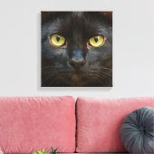 Schwarze Katze Leinwanddruck (Insitu (Wohnzimmer))