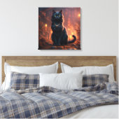 Schwarze Katze Leinwanddruck (Insitu (Schlafzimmer))