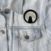 Schwarze Katze Lieben zum Mond und zurück Button (Beispiel)
