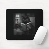 Schwarze Katze liest Buch Lustiges Retro-Katzenfot Mousepad (Mit Mouse)