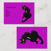 SCHWARZE KATZE, Lila Violette Fuchsia Visitenkarte (Vorne/Hinten)
