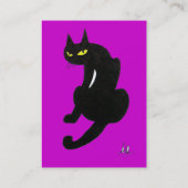 SCHWARZE KATZE, Lila Violette Fuchsia Visitenkarte (Rückseite)