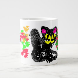Schwarze Katze Linie Herbst  Jumbo-Tasse