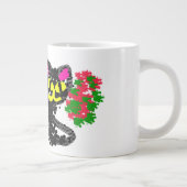 Schwarze Katze Linie Herbst Jumbo-Tasse (Rechts)