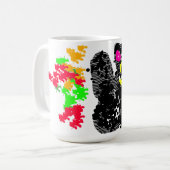 Schwarze Katze Linie Herbst Kaffeetasse (Vorderseite Links)