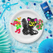 Schwarze Katze Linie Herbst Pappteller (Party)