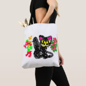 Schwarze Katze Linie Herbst Tasche (Von Nahem)