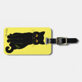 Schwarze Katze, Louis Wain Gepäckanhänger (Vorderseite horizontal)