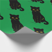 Schwarze Katze, Louis Wain Geschenkpapier (Ecke)