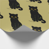 Schwarze Katze, Louis Wain Geschenkpapier (Ecke)